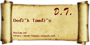 Deák Tamás névjegykártya